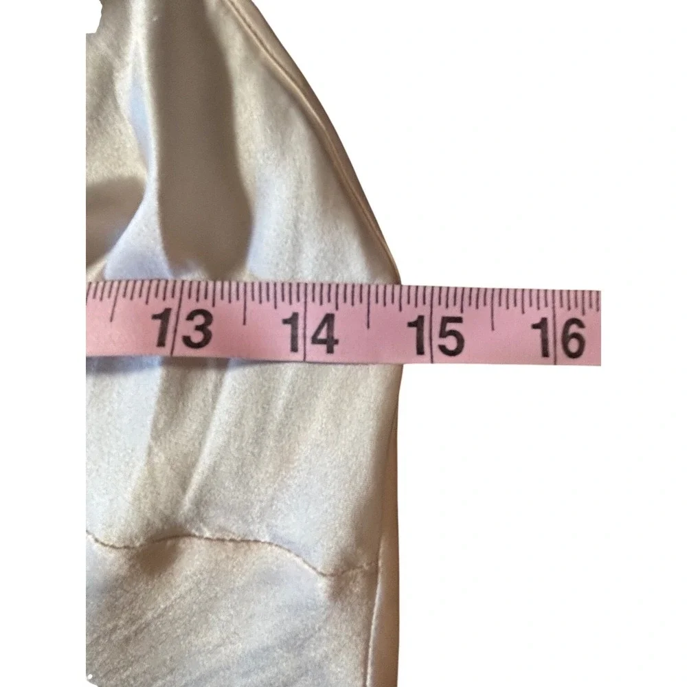 Victorias Secret Champagne Satin Slip Dress Black Trim‎ Cross Back Medium 327588